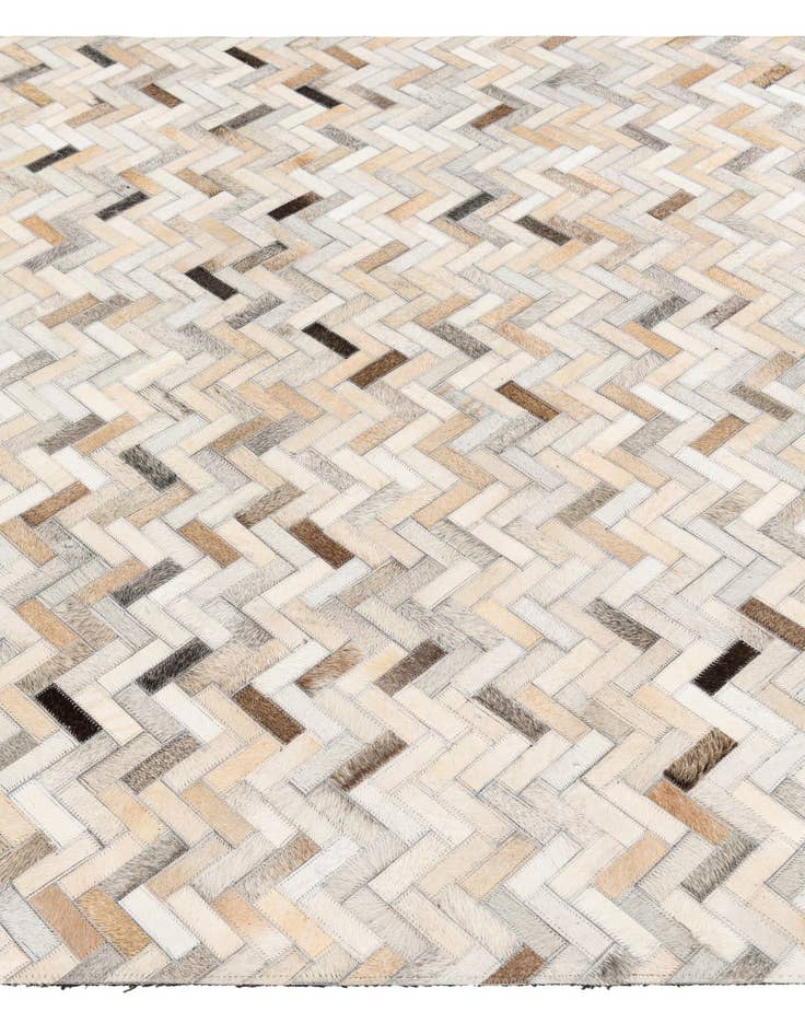 Detail image of  4' 10 x 7' 9 Cowhide Stocks Rug