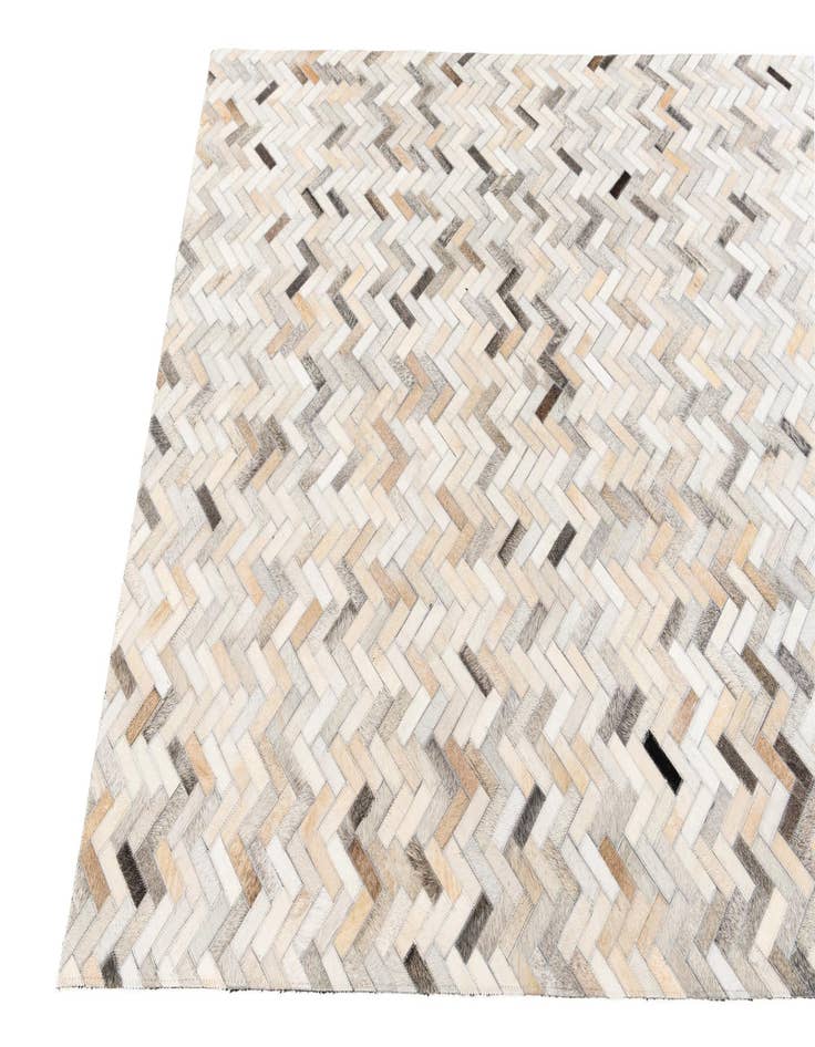 Detail image of  4' 10 x 7' 11 Cowhide Stocks Rug