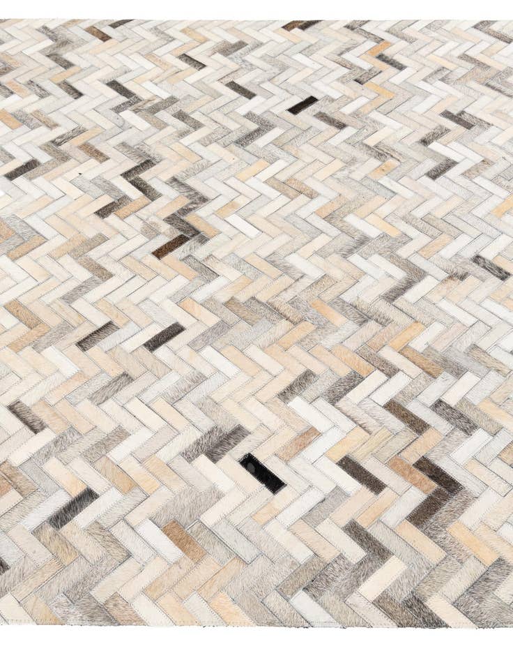 Detail image of  4' 10 x 7' 11 Cowhide Stocks Rug