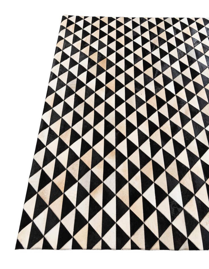 Detail image of  5' 1 x 8' 2 Cowhide Stocks Rug