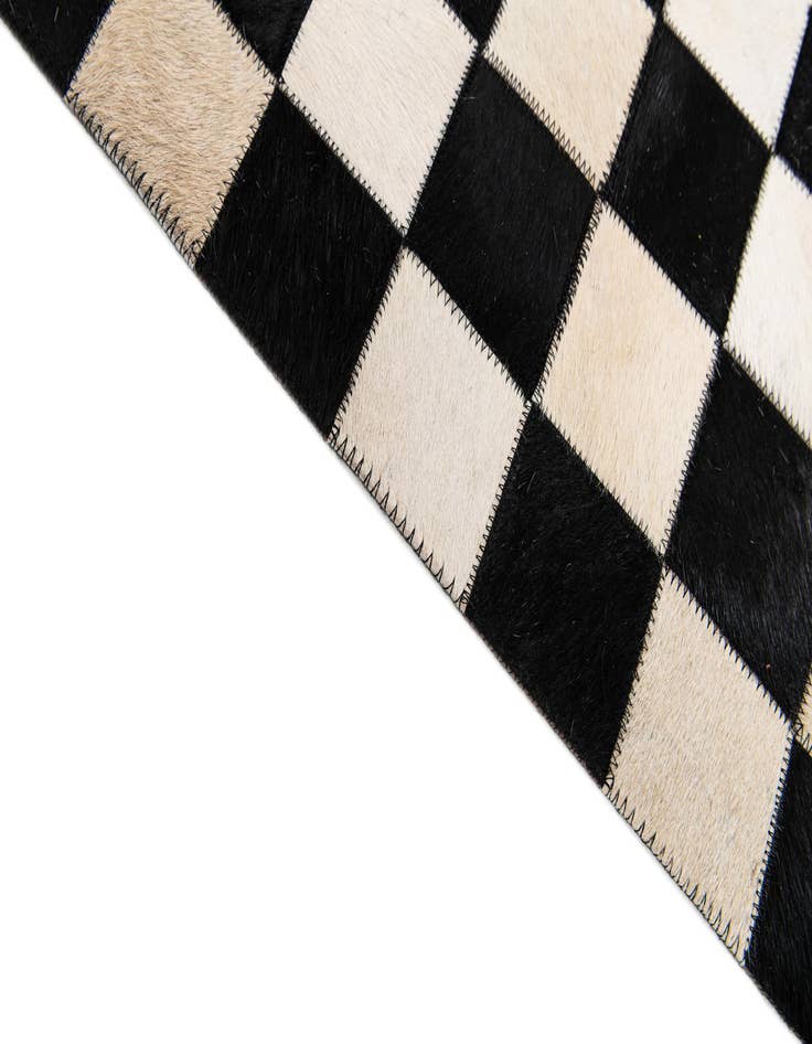 Detail image of  5' 8 x 7' 10 Cowhide Stocks Rug