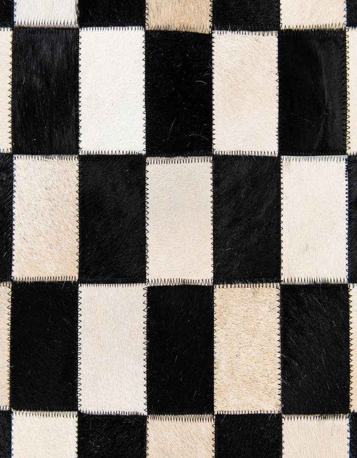 Detail image of  5' 8 x 7' 10 Cowhide Stocks Rug