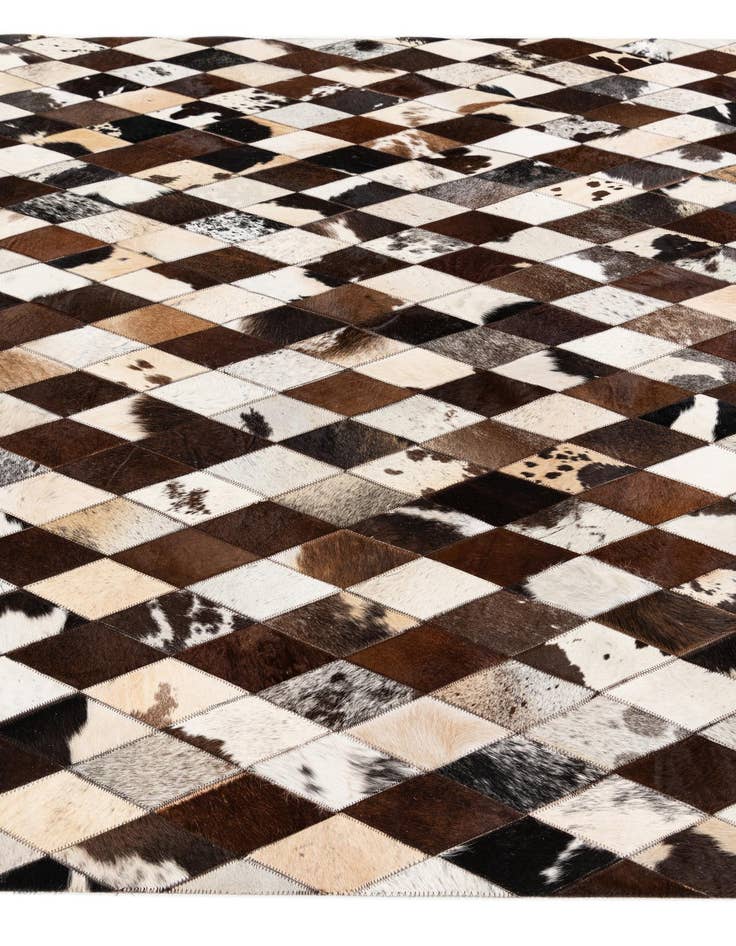 Detail image of  5' 8 x 7' 11 Cowhide Stocks Rug