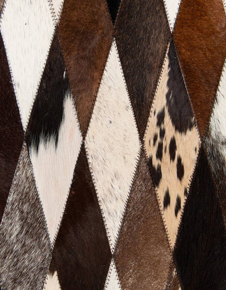 Detail image of  5' 8 x 7' 11 Cowhide Stocks Rug