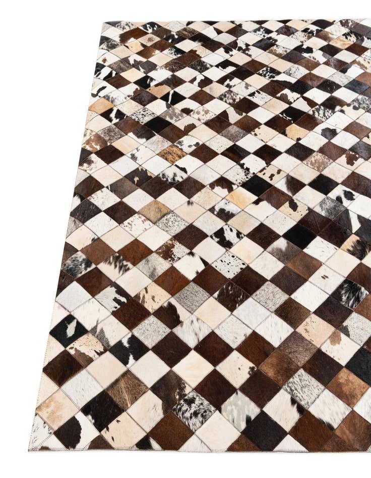Detail image of  5' 7 x 8' Cowhide Stocks Rug