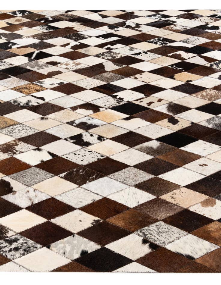 Detail image of  5' 7 x 8' Cowhide Stocks Rug
