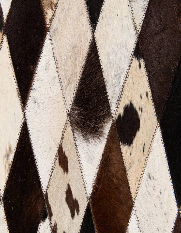 Detail image of  5' 7 x 8' Cowhide Stocks Rug
