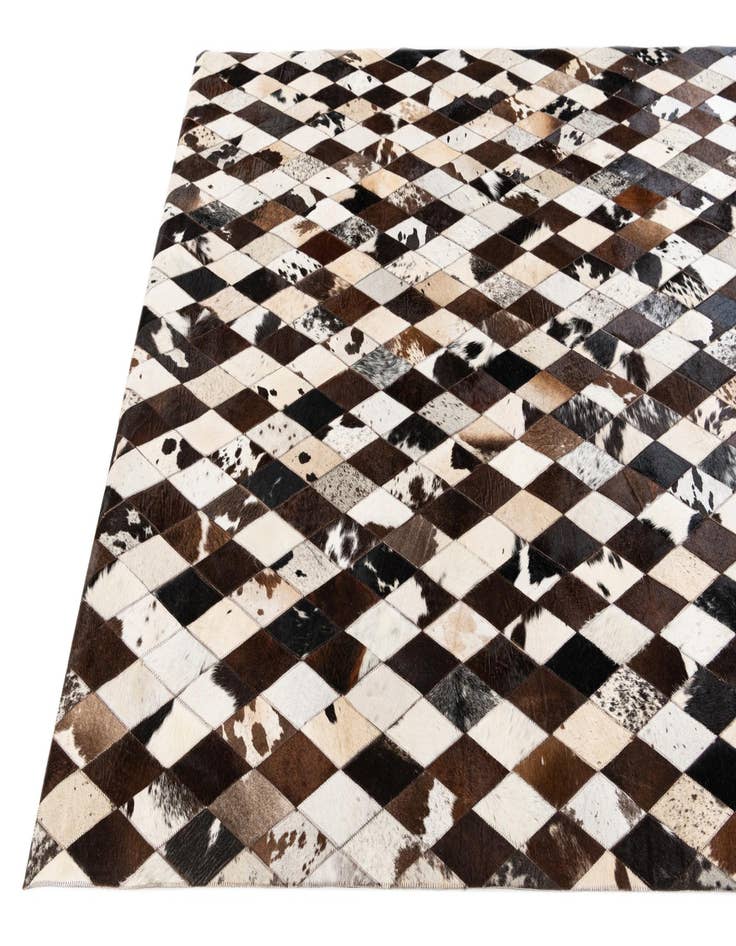 Detail image of  5' 8 x 7' 11 Cowhide Stocks Rug