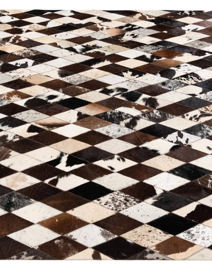 Detail image of  5' 8 x 7' 11 Cowhide Stocks Rug