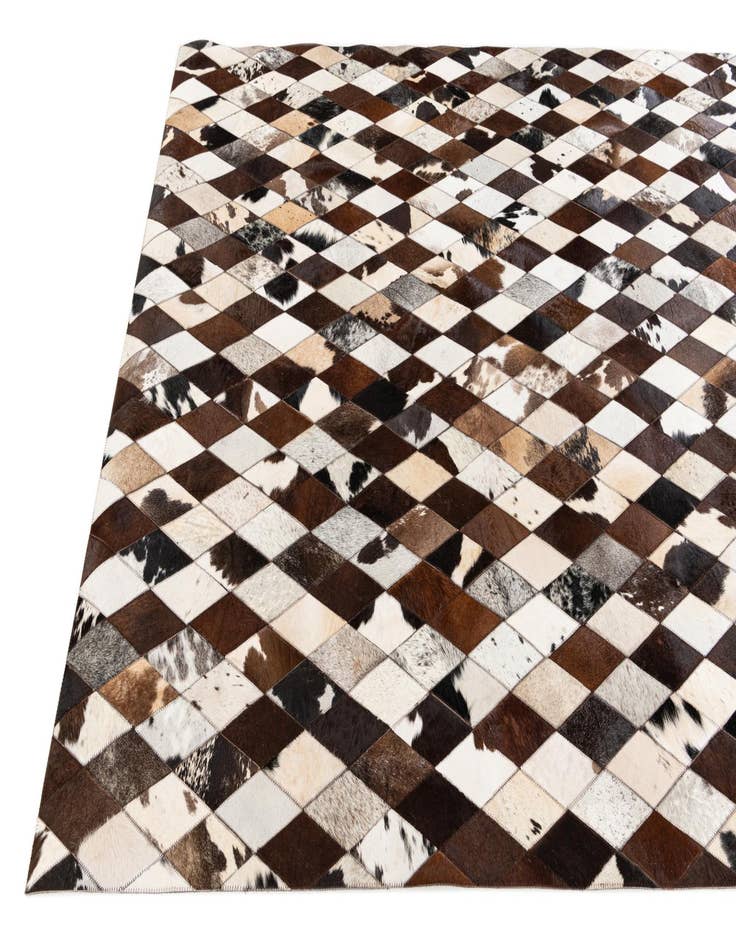Detail image of  5' 8 x 7' 11 Cowhide Stocks Rug