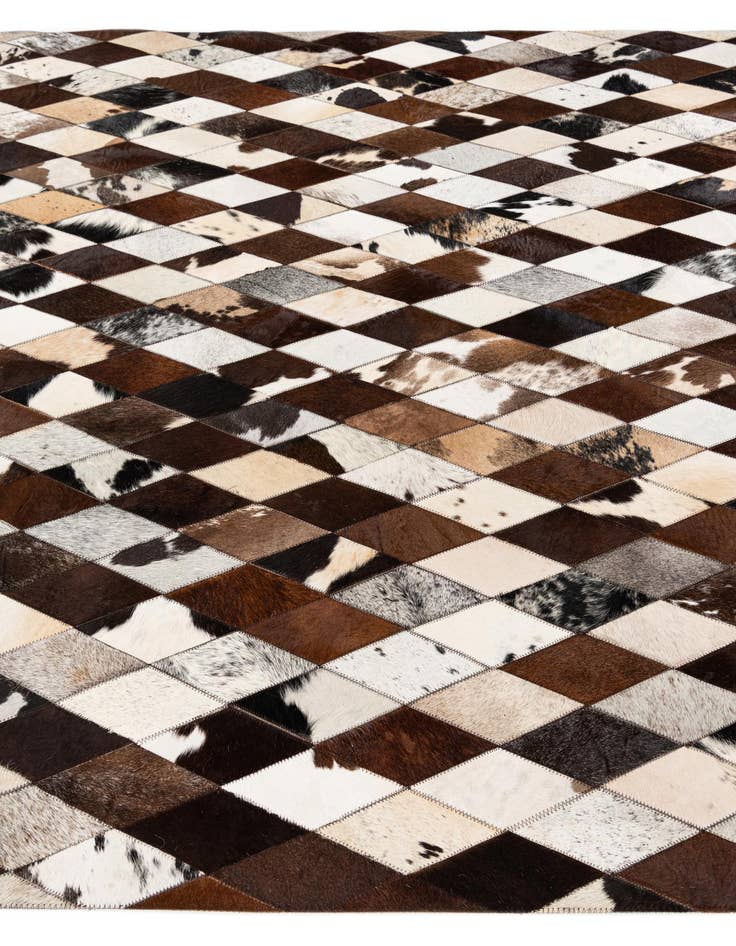 Detail image of  5' 8 x 7' 11 Cowhide Stocks Rug