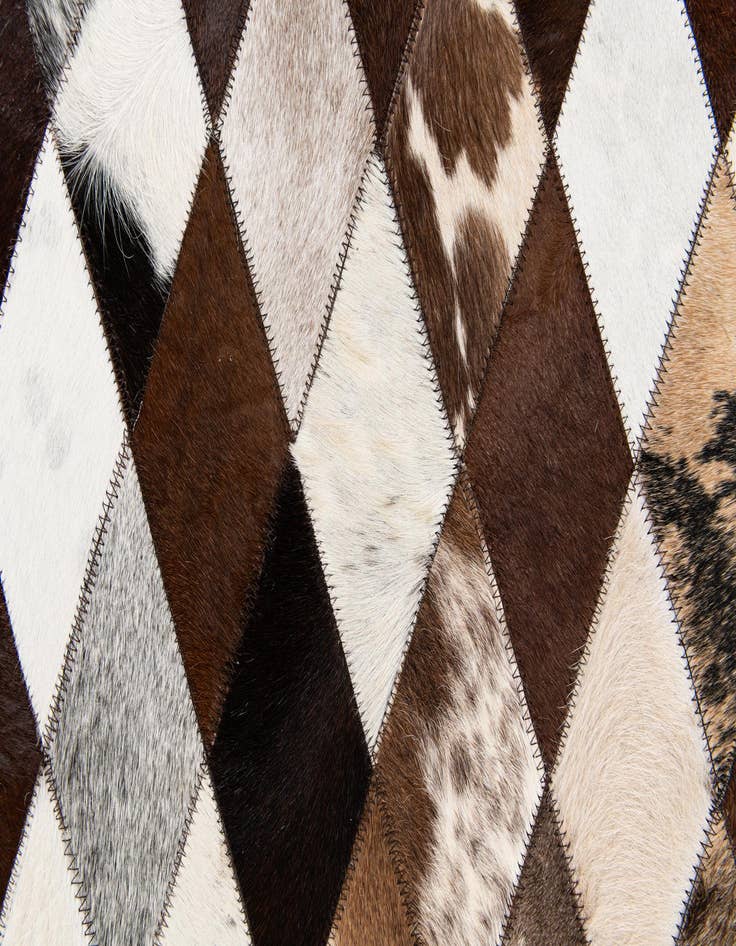Detail image of  5' 8 x 7' 11 Cowhide Stocks Rug