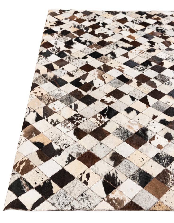 Detail image of  5' 7 x 8' Cowhide Stocks Rug