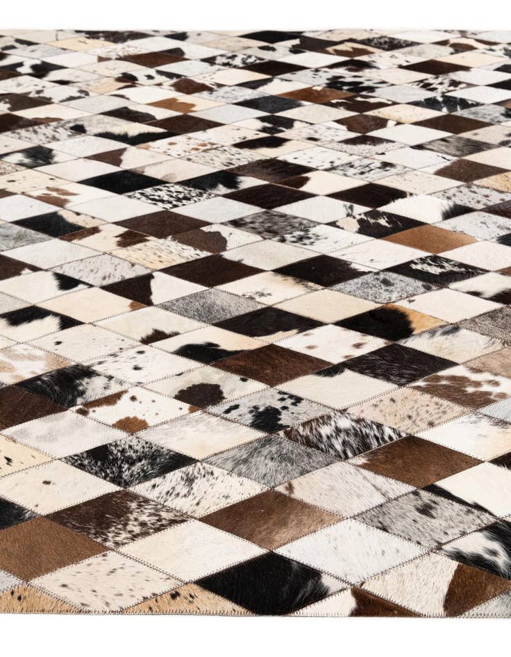 Detail image of  5' 7 x 8' Cowhide Stocks Rug