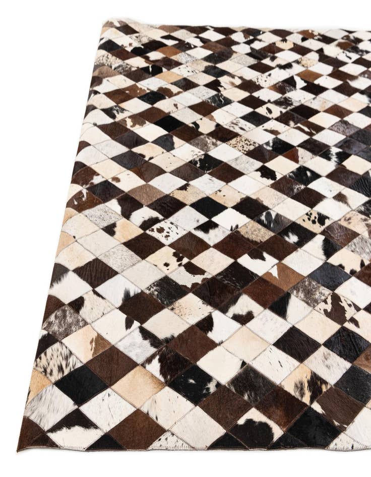 Detail image of  5' 7 x 8' Cowhide Stocks Rug