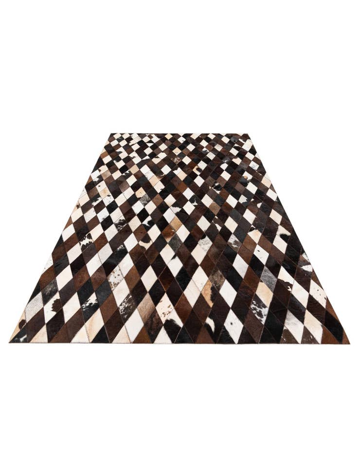 Detail image of  5' 2 x 8' 1 Cowhide Stocks Rug