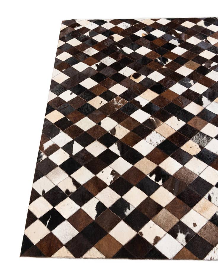 Detail image of  5' 2 x 8' 1 Cowhide Stocks Rug