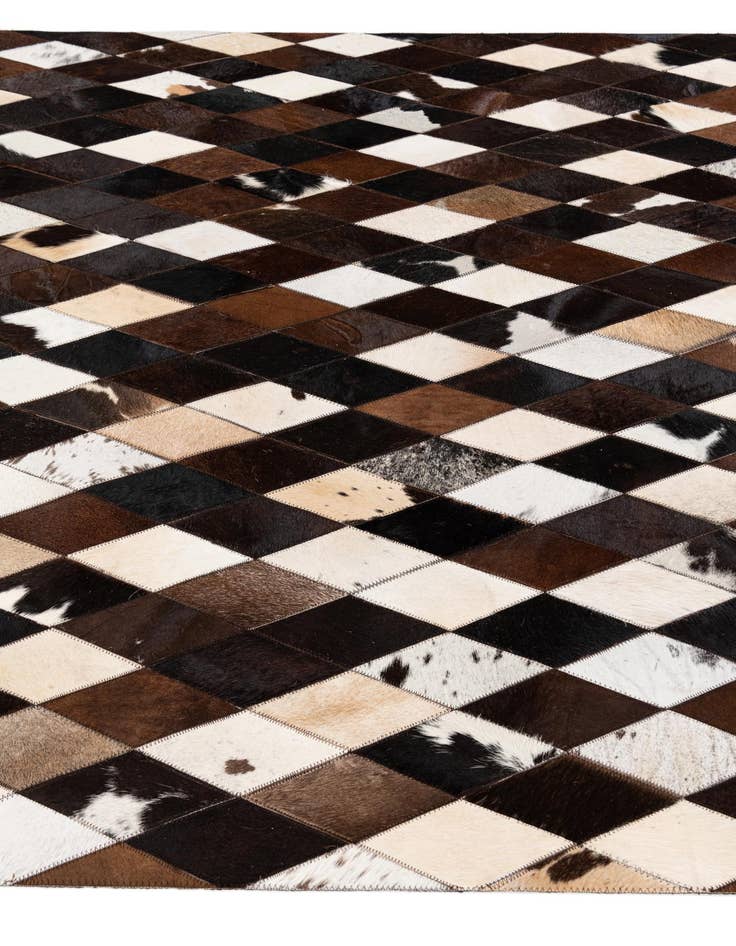 Detail image of  5' 2 x 8' 1 Cowhide Stocks Rug