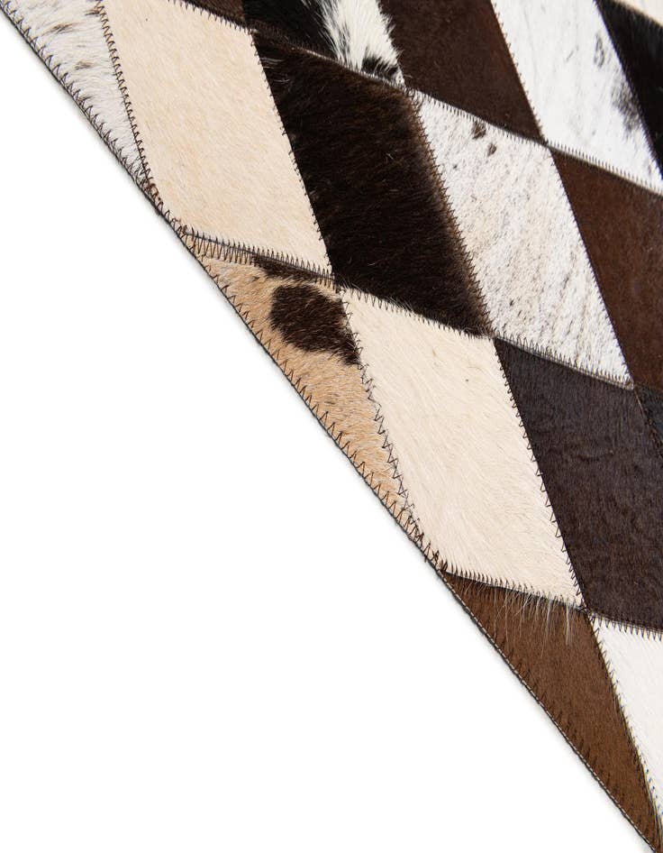 Detail image of  5' 2 x 8' 1 Cowhide Stocks Rug