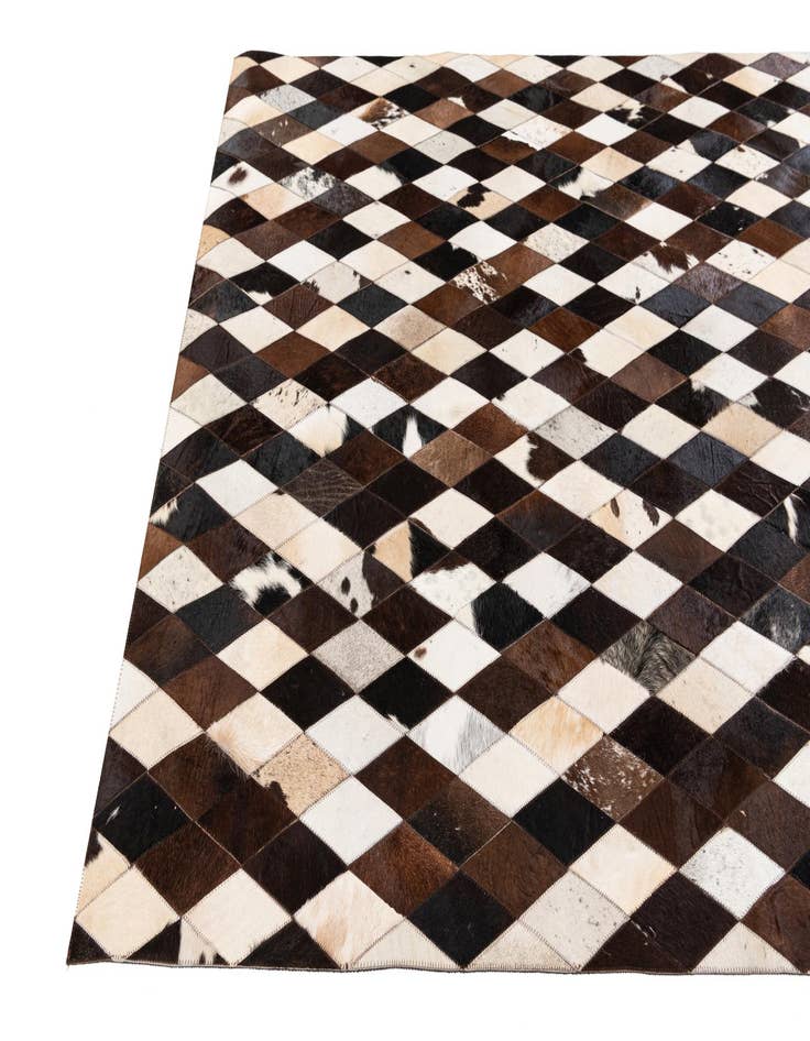 Detail image of  5' 3 x 8' Cowhide Stocks Rug