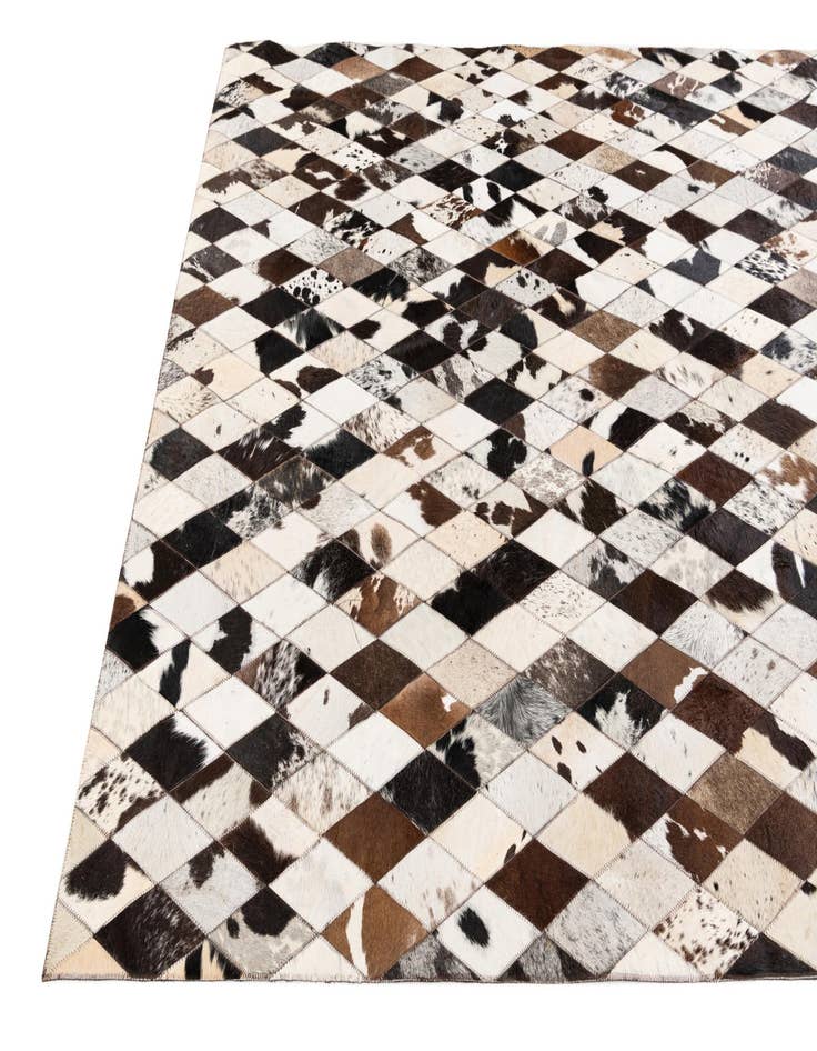 Detail image of  5' 7 x 8' Cowhide Stocks Rug