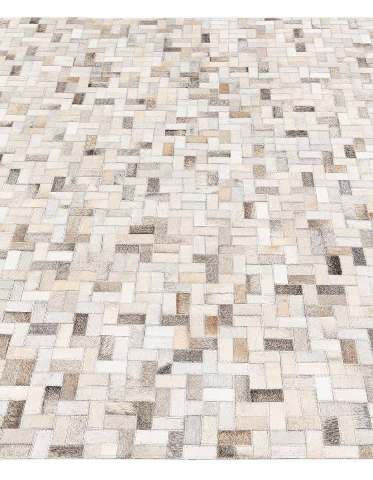 Detail image of  5' 7 x 7' 10 Cowhide Stocks Rug