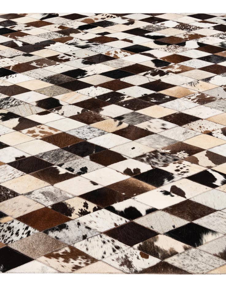 Detail image of  5' 7 x 7' 10 Cowhide Stocks Rug