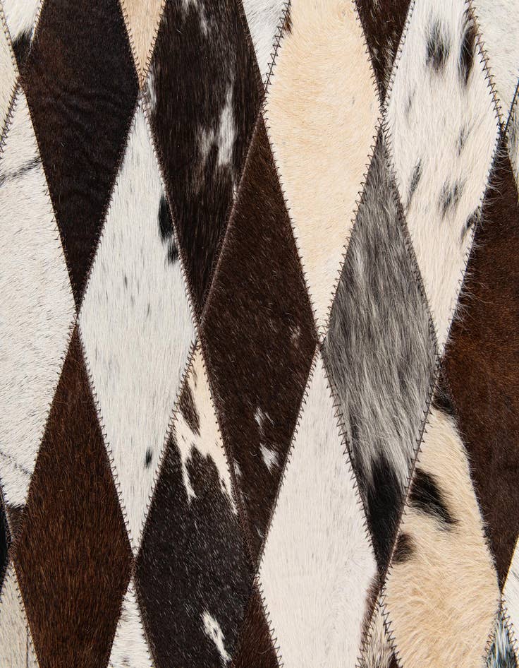 Detail image of  5' 7 x 7' 10 Cowhide Stocks Rug