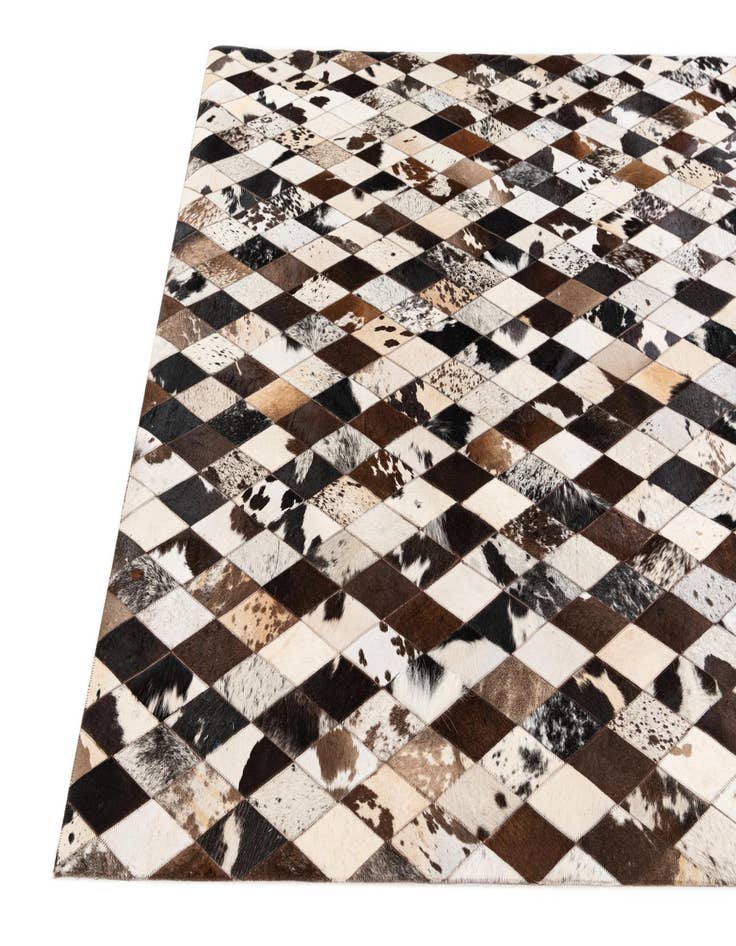 Detail image of  5' 7 x 8' Cowhide Stocks Rug