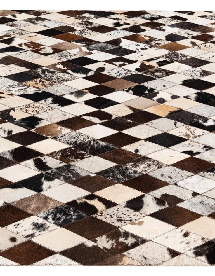 Detail image of  5' 7 x 8' Cowhide Stocks Rug