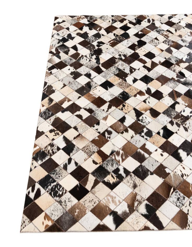 Detail image of  5' 8 x 7' 11 Cowhide Stocks Rug
