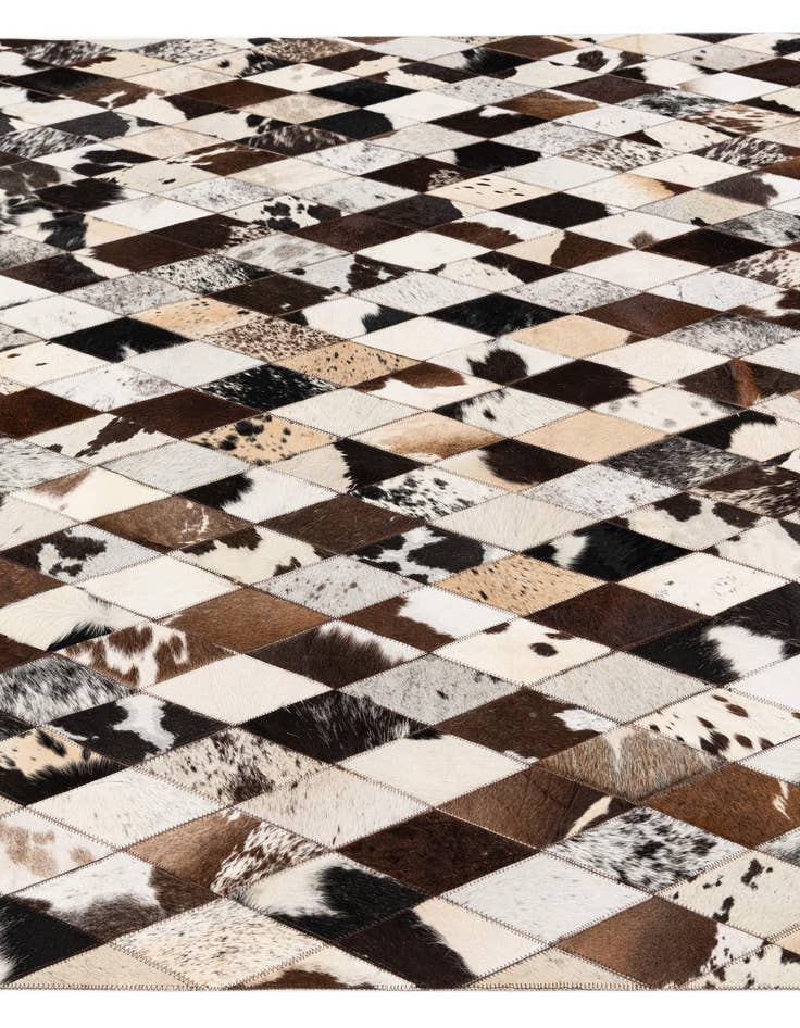 Detail image of  5' 8 x 7' 11 Cowhide Stocks Rug