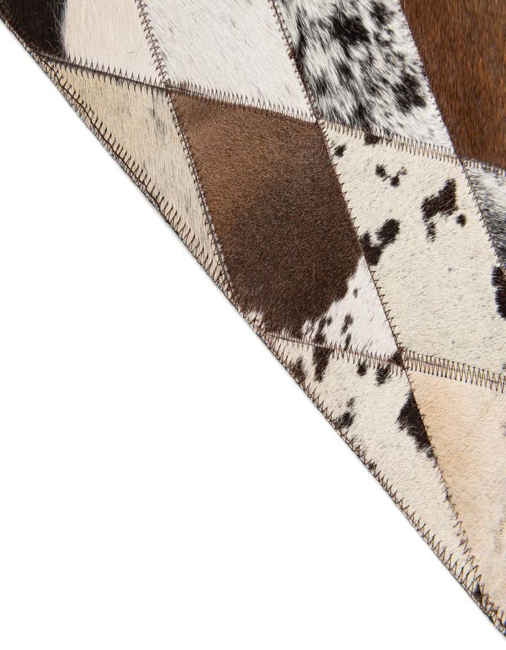 Detail image of  5' 8 x 7' 11 Cowhide Stocks Rug