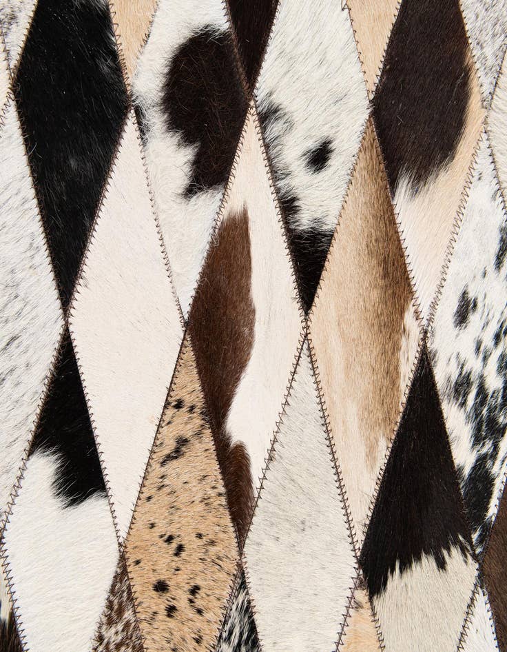 Detail image of  5' 8 x 7' 11 Cowhide Stocks Rug