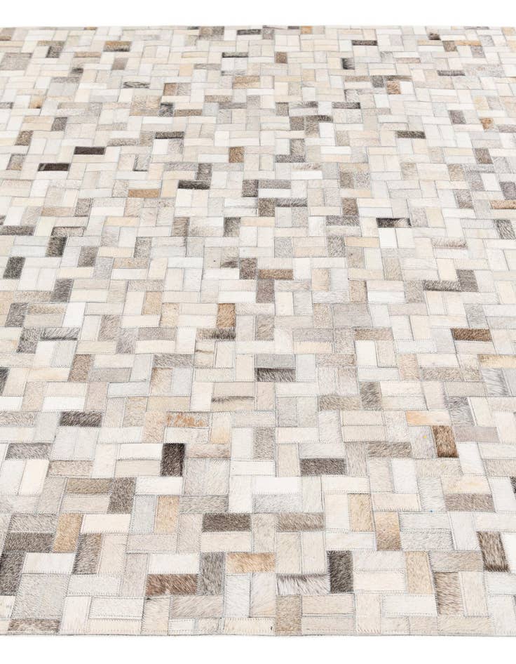 Detail image of  5' 7 x 7' 10 Cowhide Stocks Rug