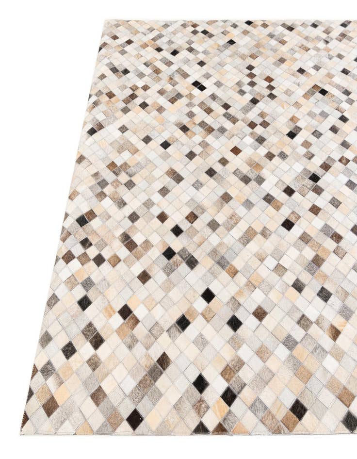 Detail image of  5' 6 x 8' Cowhide Stocks Rug