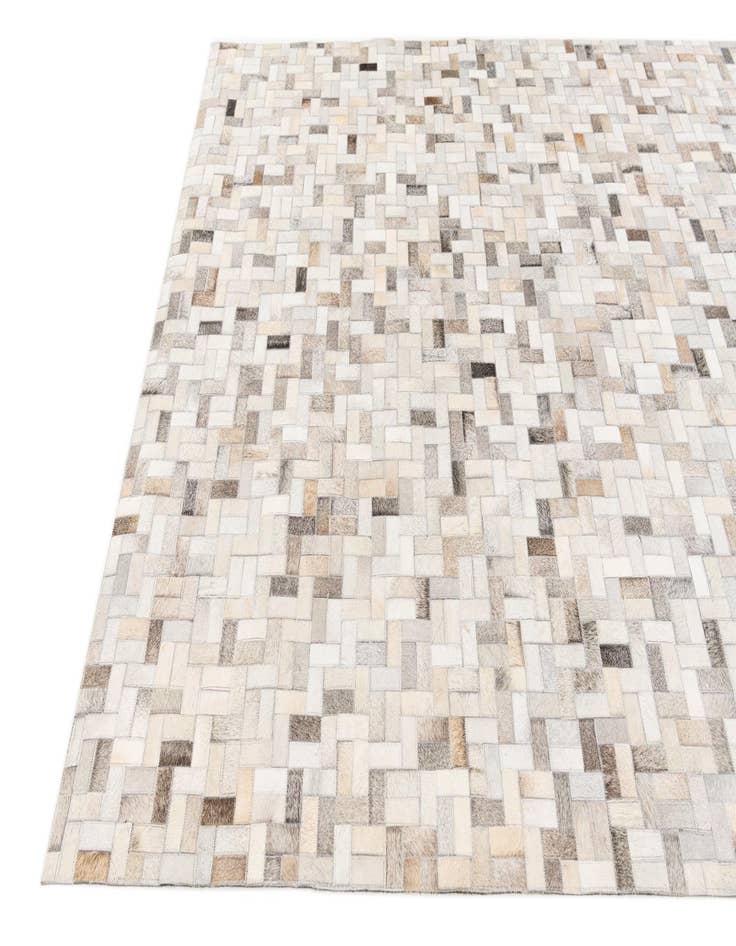 Detail image of  5' 7 x 7' 10 Cowhide Stocks Rug