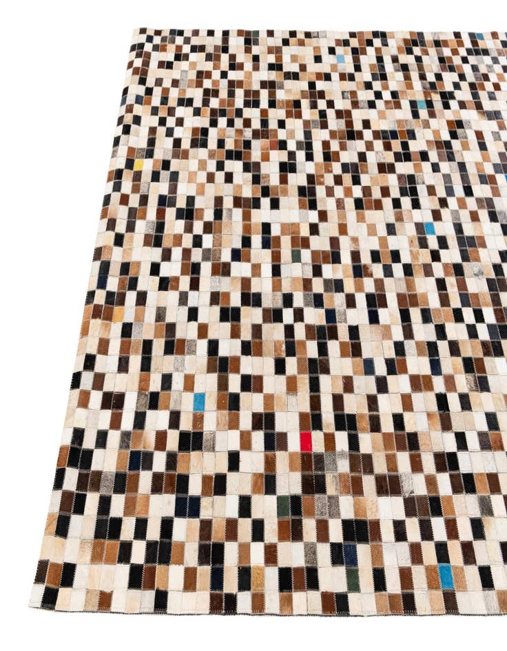 Detail image of  5' 1 x 7' 11 Cowhide Stocks Rug