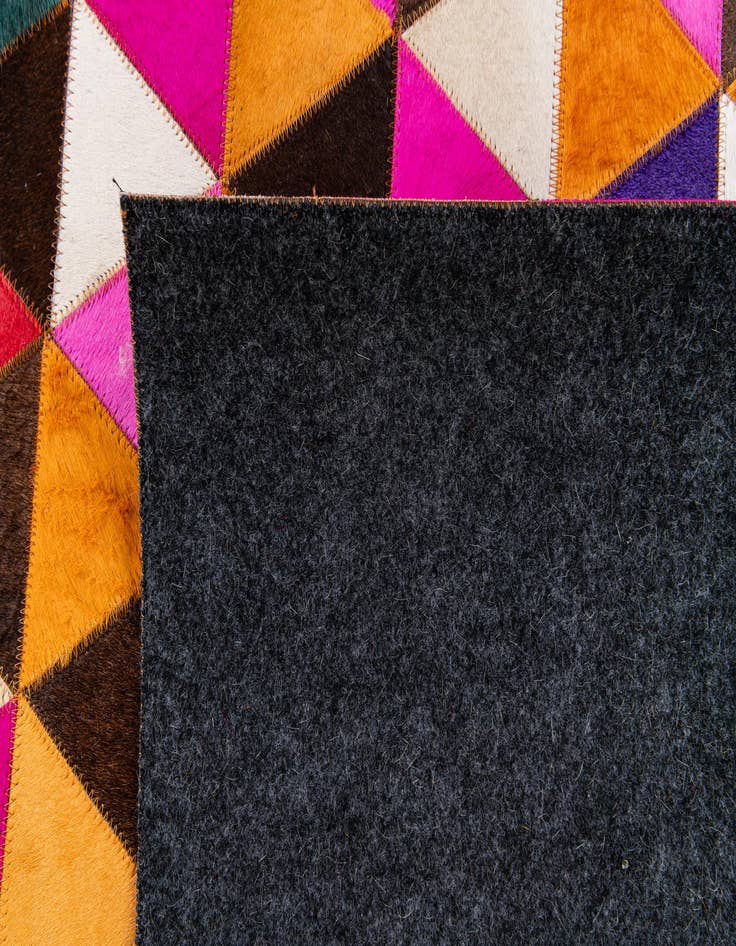 Detail image of  5' 2 x 8' 1 Cowhide Stocks Rug