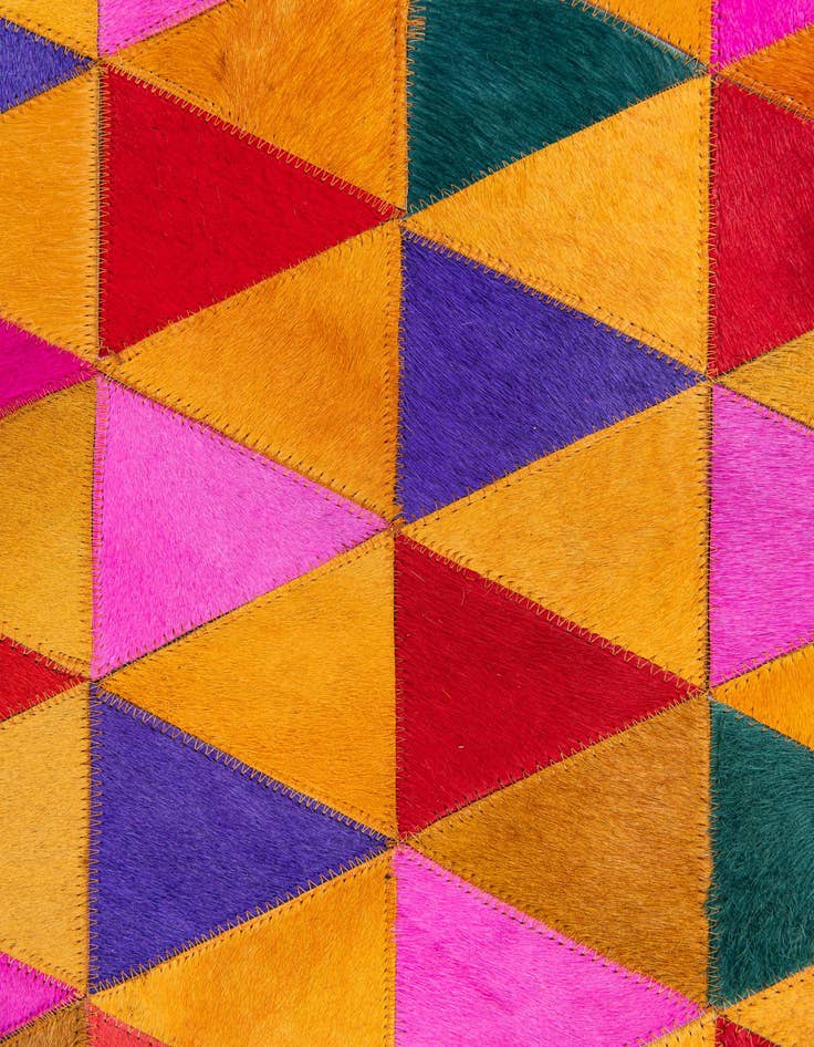 Detail image of  5' 2 x 8' 1 Cowhide Stocks Rug