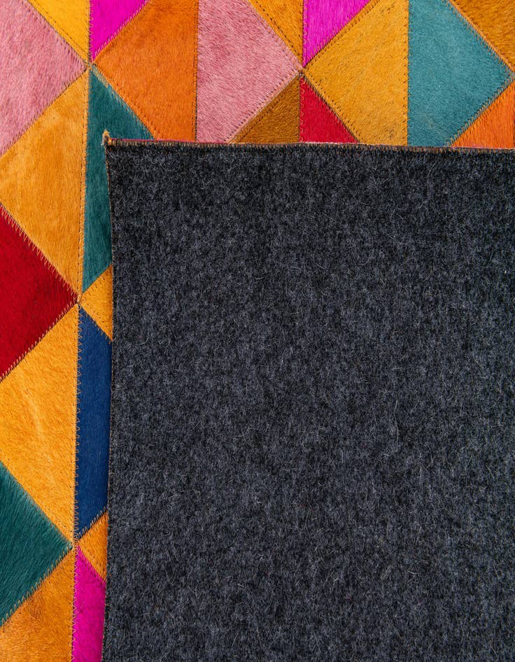 Detail image of  5' 2 x 8' 1 Cowhide Stocks Rug