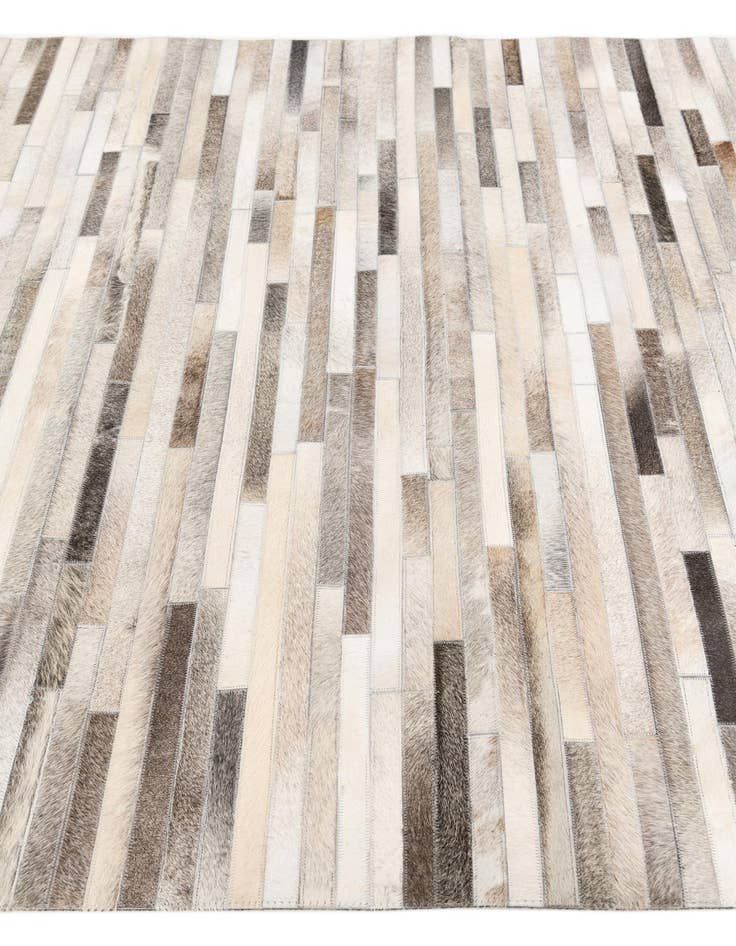 Detail image of  5' 1 x 7' 11 Cowhide Stocks Rug