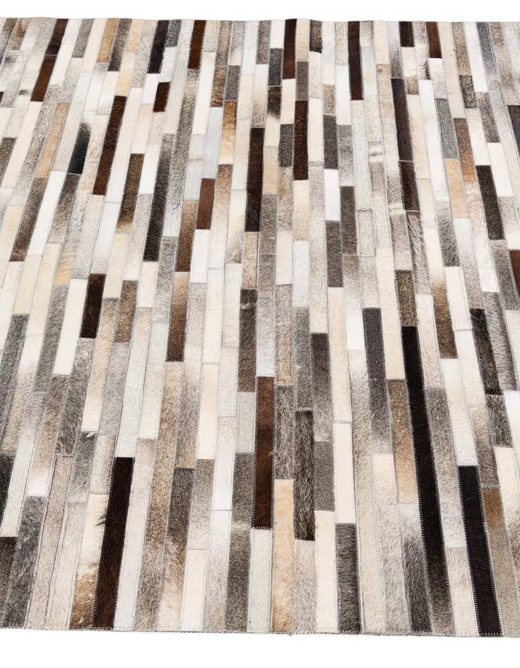 Detail image of  5' 1 x 7' 11 Cowhide Stocks Rug
