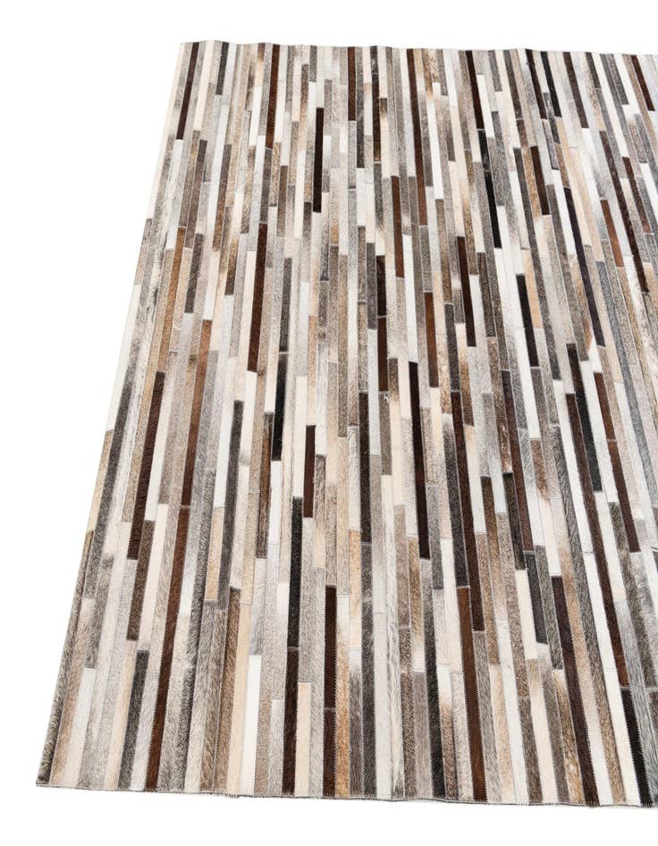 Detail image of  5' 1 x 7' 11 Cowhide Stocks Rug