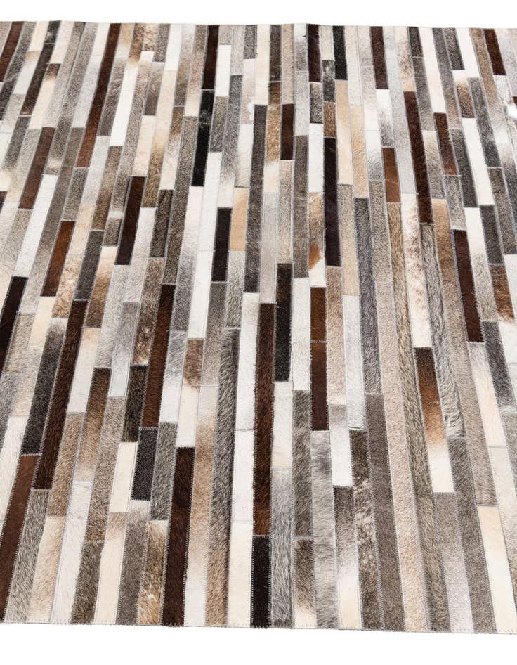 Detail image of  5' 1 x 7' 11 Cowhide Stocks Rug