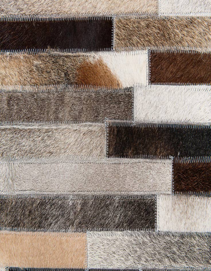 Detail image of  5' 1 x 7' 11 Cowhide Stocks Rug