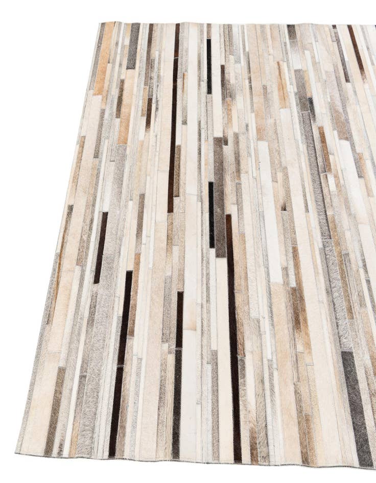 Detail image of  5' 1 x 7' 11 Cowhide Stocks Rug