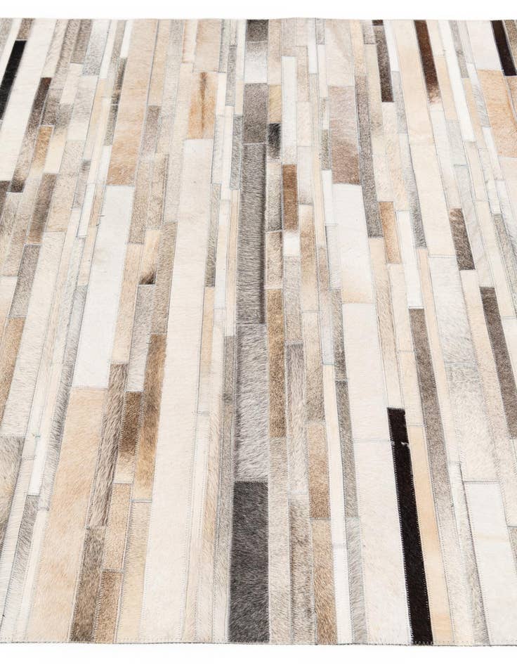 Detail image of  5' 1 x 7' 11 Cowhide Stocks Rug