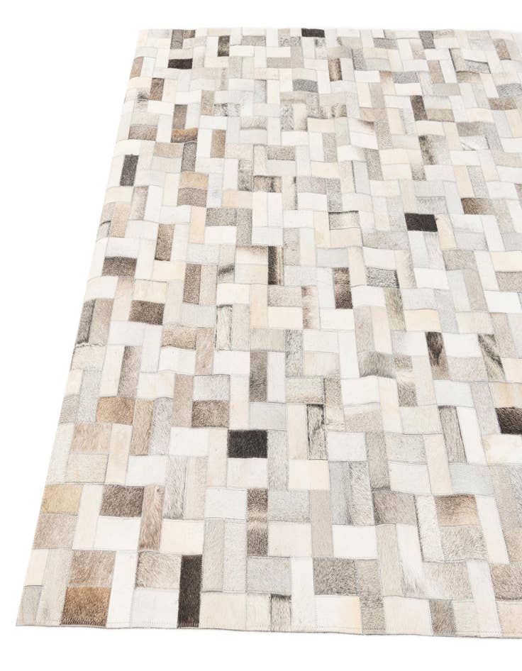 Detail image of  5' 1 x 8' Cowhide Stocks Rug