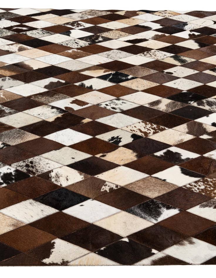 Detail image of  5' 2 x 8' 1 Cowhide Stocks Rug